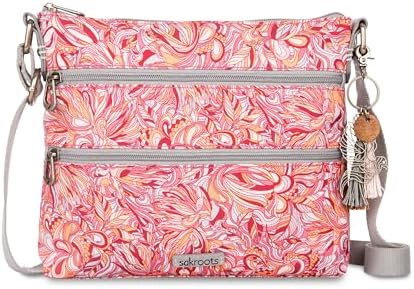 Sakroots Eco Twill Crossbody Purse for Everyday Use and Travel - Zipper Closure & Adjustable Strap