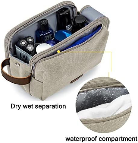 Men's Water-resistant Toiletry Bag - BAGSMART Dopp Kit Canvas Travel Organizer - Black - Large - Image 60