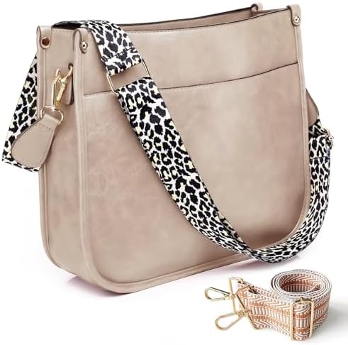 AUYOCO Vegan Leather Crossbody Bags for Women Handbag with Guitar Strap Zipped Pockets AUYOCO Vegan Leather Crossbody