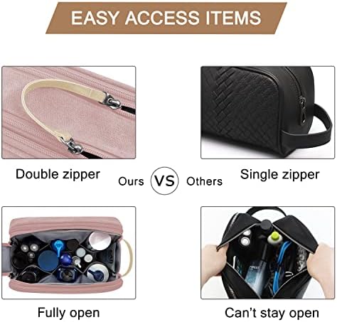 Men's Water-resistant Toiletry Bag - BAGSMART Dopp Kit Canvas Travel Organizer - Black - Large - Image 35