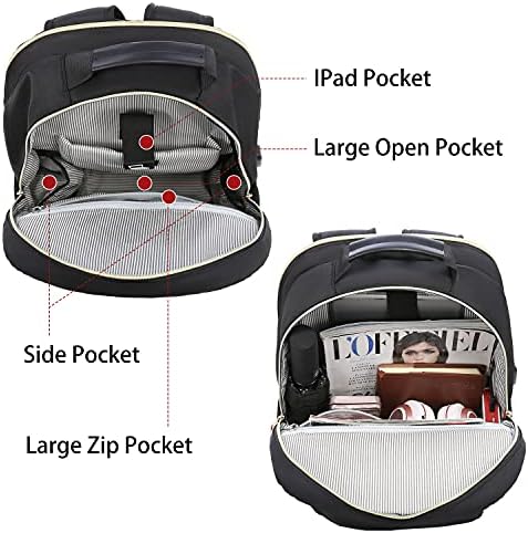 Laptop Backpack Purse for Women Work Travel Black OEKO-TEX STANDARD 100 Laptop Backpack Purse for Women College Black Qu