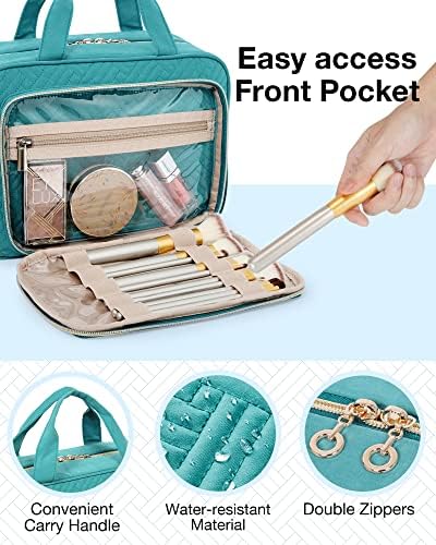 Toiletry Bag Smart Hanging Travel Makeup Organizer TSA Approved Transparent | Travel Makeup Organizer with Hanging Feat