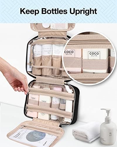 Toiletry Bag Smart Hanging Travel Makeup Organizer TSA Approved Transparent | Travel Makeup Organizer with Hanging Feat