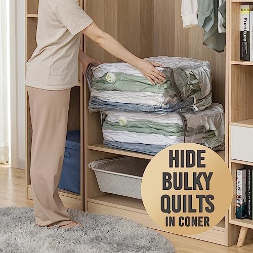 TAILI Jumbo Cube Vacuum Storage Bags 4 Pack, Extra Large (31x40x15 Inch) for Clothing and Bedding, Space Saving Closet O