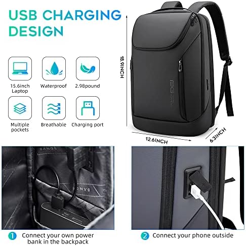 Smart BANGE Business Waterproof 15.6 Inch Laptop Backpack for Travel with USB Charging Port
| BANGE Business Smart Wate - Image 5