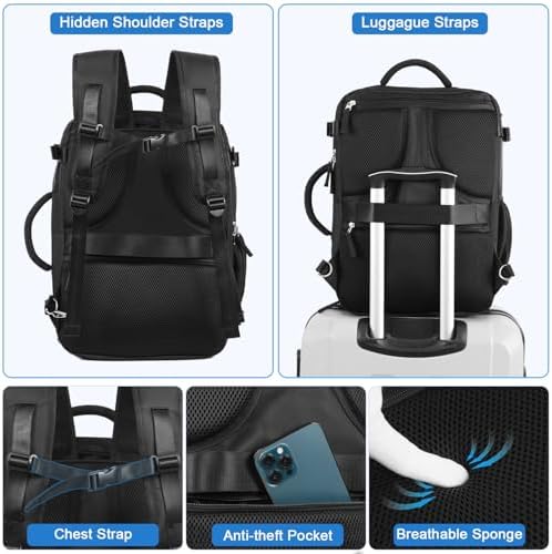 Hanples TSA Flight Approved Large Travel Backpack for Women and Men | Hanples Waterproof Anti-Theft Large Carry On Back