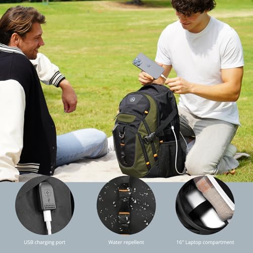 Swissdigital Design Laptop Backpack with USB Charging Port | Men's 15.6 Inches Fit 31L Travel Backpack | Blue/Black | SD