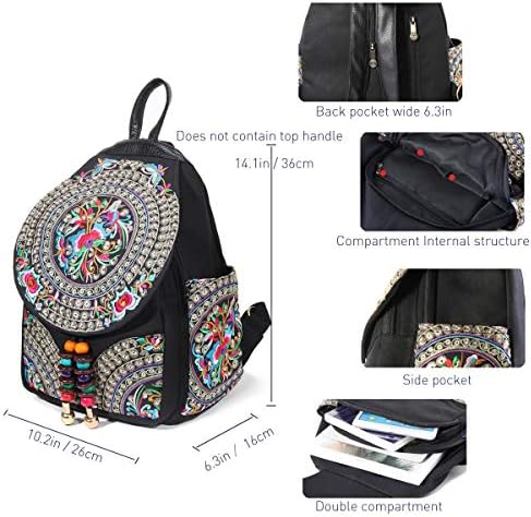 SILKAREA Embroidered Boho Small Sling Bag for Women Travel (Blue) SILKAREA Embroidered Boho Small Sling Bag for Women Ch