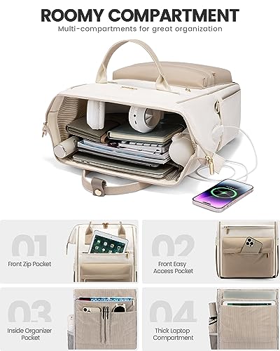 LOVEVOOK 15.6 Pouces Sac à Dos Ordinateur Portable Voyage Oeko-Tex AntiVol Étanche Voyages Travail École Kaki