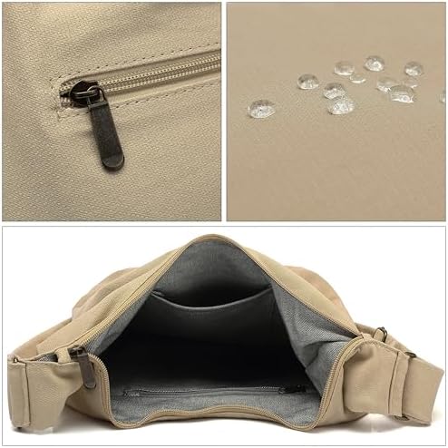 Coton Pose Women's Hippie Crossbody Bag - Top Zip Large Capacity Canvas Sling Bag - Handmade Jacquard Cloth