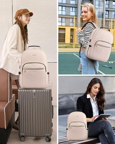 Laptop Backpack Purse for Women Work Travel Black OEKO-TEX STANDARD 100 Laptop Backpack Purse for Women College Black Qu