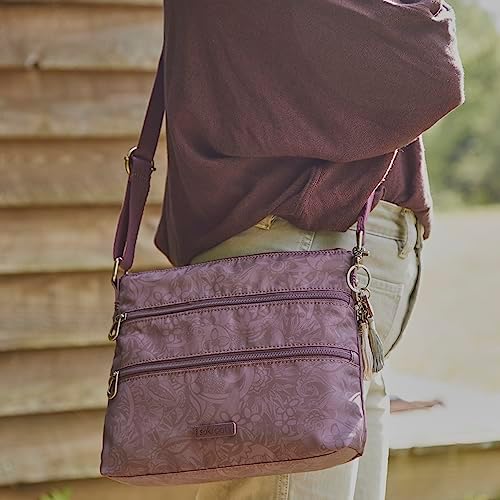 Sakroots Eco Twill Crossbody Purse for Everyday Use and Travel - Zipper Closure & Adjustable Strap