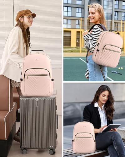 Laptop Backpack Purse for Women Work Travel Black OEKO-TEX STANDARD 100 Laptop Backpack Purse for Women College Black Qu