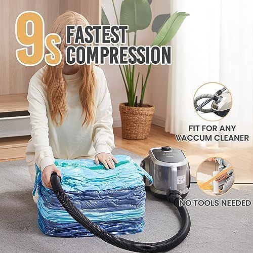 TAILI Jumbo Cube Vacuum Storage Bags 4 Pack, Extra Large (31x40x15 Inch) for Clothing and Bedding, Space Saving Closet O