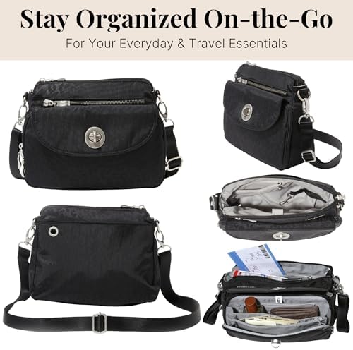 Baggallini Calais Crossbody Bags for Women Lightweight Water-Resistant Travel Purse Baggallini Calais Crossbody Bags for