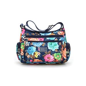 Sac Bandoulière Imperméable Nylon pour Femme Léger Sac à Main Voyage Multi-Poches