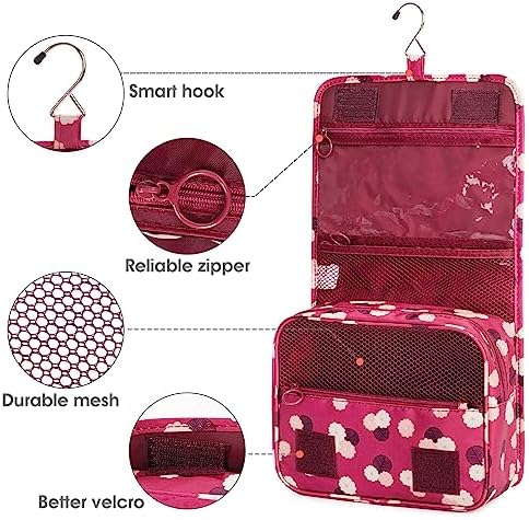 Narwey Beige Small Hanging Travel Toiletry Bag for Women Travel Bag Specifications: Makeup Bag Organizer, Cosmetics Bag - Image 46