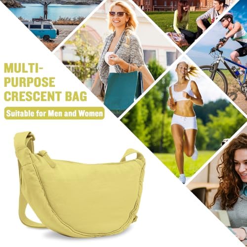 EVGLOW Nylon Crescent Crossbody Bag - Trendy Women's Travel Sling Bag EVGLOW Nylon Crescent Crossbody Bag - Small Men's