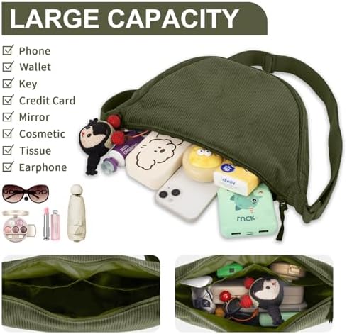 EVGLOW Nylon Crescent Crossbody Bag - Trendy Women's Travel Sling Bag EVGLOW Nylon Crescent Crossbody Bag - Small Men's