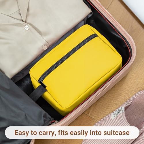 Elviros Lightweight Travel Toiletry Bag for Women and Men Travel Essentials Gifts for Men(Navy Blue) Global Recycled Sta