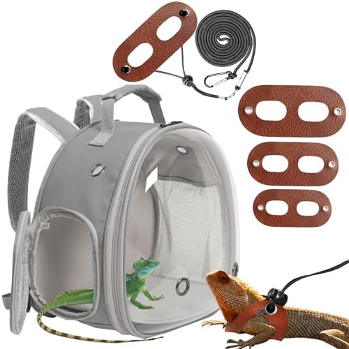 Bearded Dragon Travel Backpack with Harness and Leash Set Airline Approved Bearded Dragon Lizard Backpack Travel Carrier