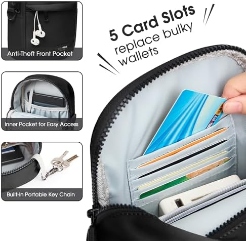 KALIDI Multi Position Crossbody Sling Bag for Women Men with Adjustable Strap