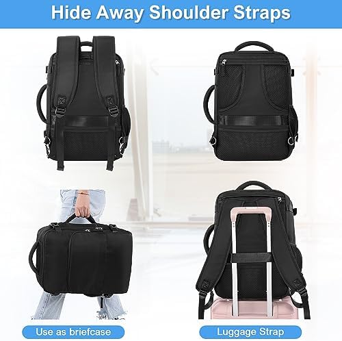 Women's Flight Approved Travel Backpack with USB Charging, Lightweight & Waterproof, Ideal for College, Work and Travel