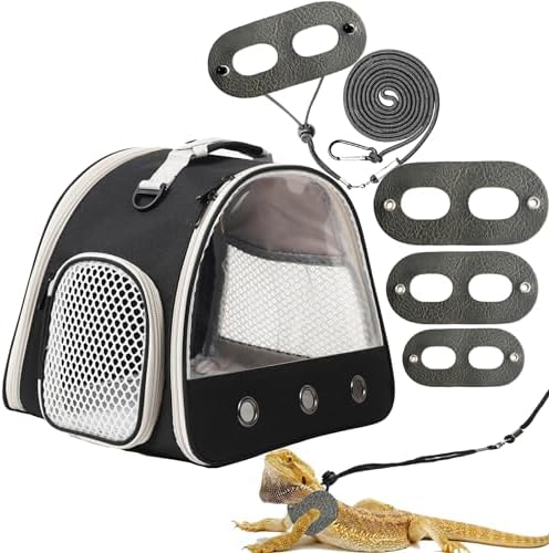 Bearded Dragon Travel Backpack with Harness and Leash Set Airline Approved Bearded Dragon Lizard Backpack Travel Carrier