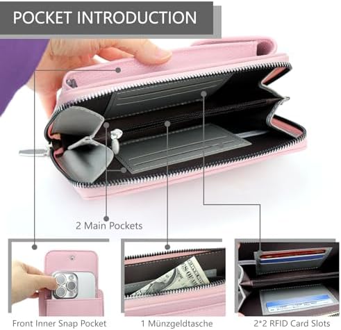 Women's Small PU Leather Crossbody Bag for Phone, 7 Inches | DBPBToU Women's PU Leather Crossbody Phone Purse, 7 Inches