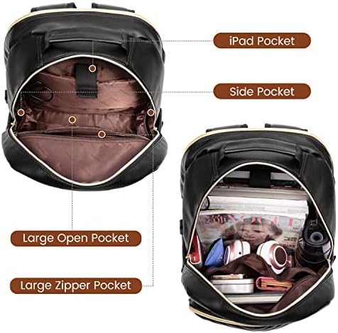 Laptop Backpack Purse for Women Work Travel Black OEKO-TEX STANDARD 100 Laptop Backpack Purse for Women College Black Qu