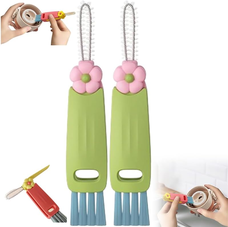 3 in 1 Lid Cleaning Brushes - Multifunctional Insulation Bottle Cleaning Tools for Home Kitchen Cup Cleaning | 2025 Mul