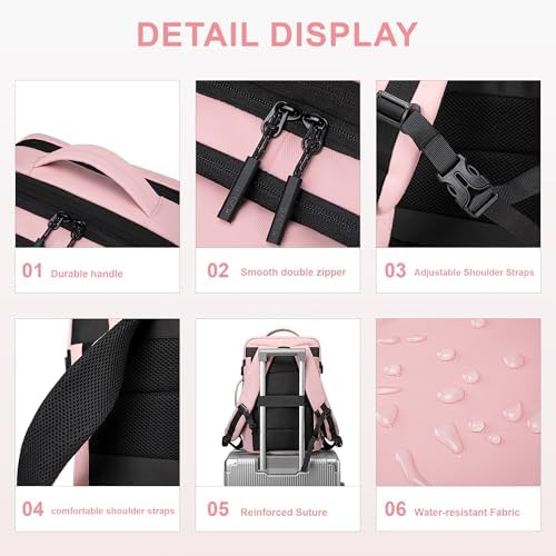 Carry On Travel Backpack 35L-40L Expandable Extra Large Light Daypack for Men and Women (Blue) Travel Backpack 35L-40L