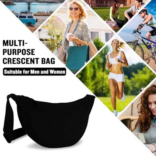 EVGLOW Nylon Crescent Crossbody Bag - Trendy Women's Travel Sling Bag EVGLOW Nylon Crescent Crossbody Bag - Small Men's