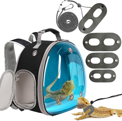 Bearded Dragon Travel Backpack with Harness and Leash Set Airline Approved Bearded Dragon Lizard Backpack Travel Carrier