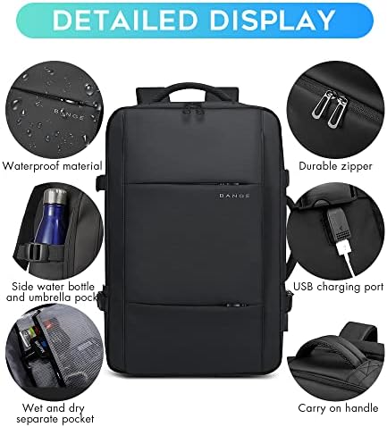 BANGE Expandable 35L Weekender Backpack for Men and Women | Waterproof 17.3inch Laptop Weekender Backpack for Men and W
