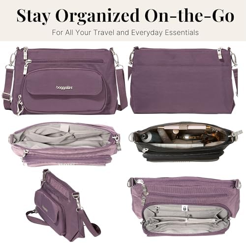Baggallini Original RFID Protected Lightweight Nylon Zippered Travel Purse for Women ClimatePartner Certified