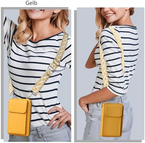 Women's Small PU Leather Crossbody Bag for Phone, 7 Inches | DBPBToU Women's PU Leather Crossbody Phone Purse, 7 Inches