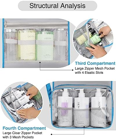 Relavel Travel Toiletry Bag for Men, Large Capacity Travel Kit, Hanging Toiletry Bag for Women