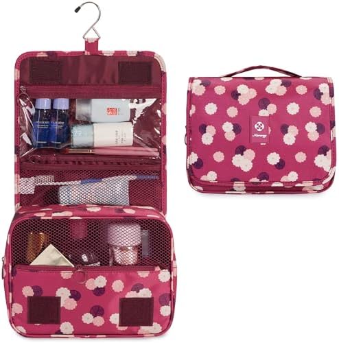 Narwey Beige Small Hanging Travel Toiletry Bag for Women Travel Bag Specifications: Makeup Bag Organizer, Cosmetics Bag - Image 44