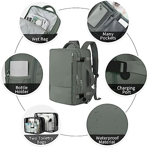 Hanples TSA Flight Approved Large Travel Backpack for Women and Men | Hanples Waterproof Anti-Theft Large Carry On Back