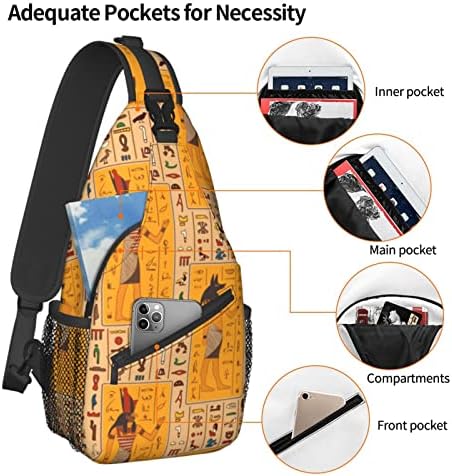 ASYG Egyptian Sling Bag Casual Backpack Crossbody Daypack Casual Use Men Women Multifunctional Style