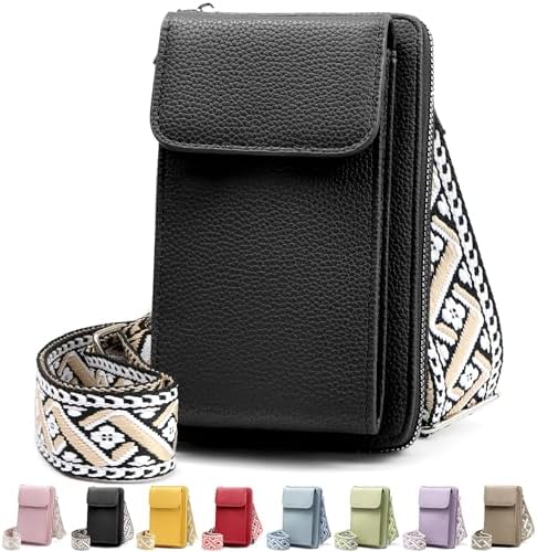 Women's Small PU Leather Crossbody Bag for Phone, 7 Inches | DBPBToU Women's PU Leather Crossbody Phone Purse, 7 Inches