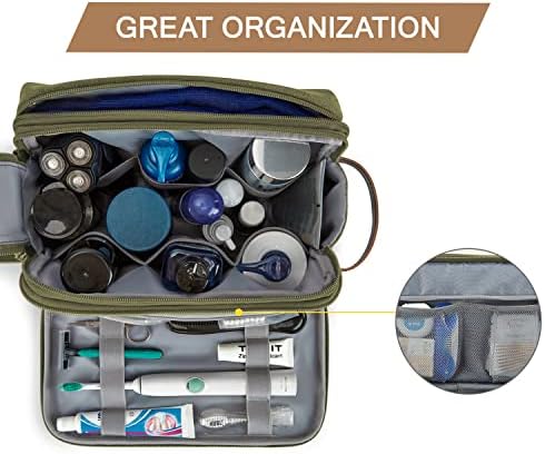 Men's Water-resistant Toiletry Bag - BAGSMART Dopp Kit Canvas Travel Organizer - Black - Large - Image 20