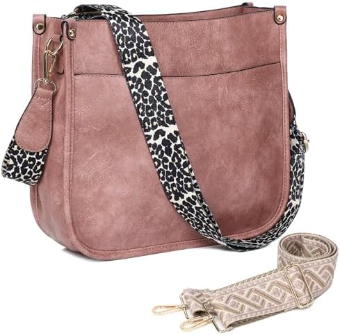 AUYOCO Vegan Leather Crossbody Bags for Women Handbag with Guitar Strap Zipped Pockets AUYOCO Vegan Leather Crossbody