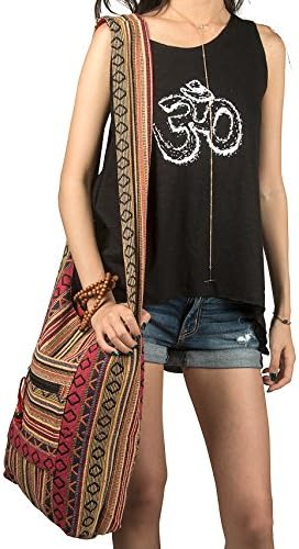 Tribe Azure Fair Trade Red Hobo Messenger Shoulder Bag Large Roomy Versatile Travel and Camping Bag