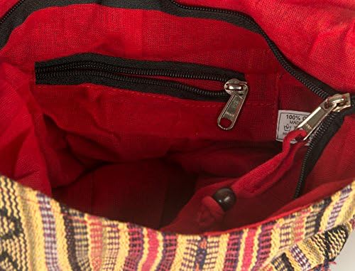 Tribe Azure Fair Trade Red Hobo Messenger Shoulder Bag Large Roomy Versatile Travel and Camping Bag