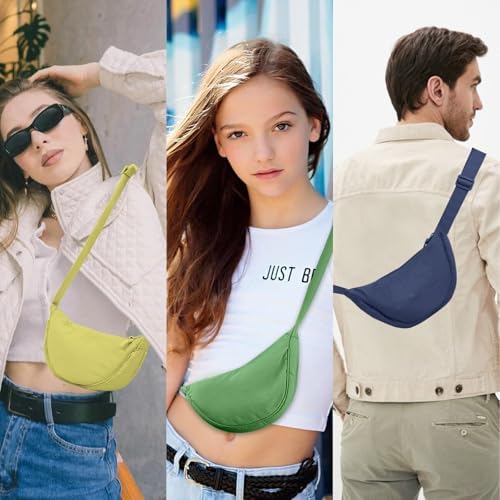 EVGLOW Nylon Crescent Crossbody Bag - Trendy Women's Travel Sling Bag EVGLOW Nylon Crescent Crossbody Bag - Small Men's