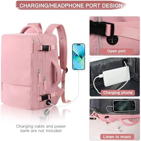 Hanples TSA Flight Approved Large Travel Backpack for Women and Men | Hanples Waterproof Anti-Theft Large Carry On Back