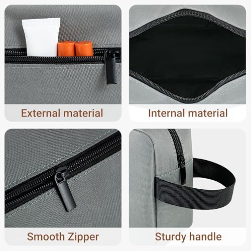 Elviros Lightweight Travel Toiletry Bag for Women and Men Travel Essentials Gifts for Men(Navy Blue) Global Recycled Sta