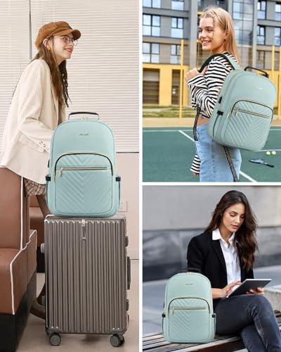 Laptop Backpack Purse for Women Work Travel Black OEKO-TEX STANDARD 100 Laptop Backpack Purse for Women College Black Qu